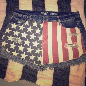 American Flag High Waisted Jean Shorts!!!!